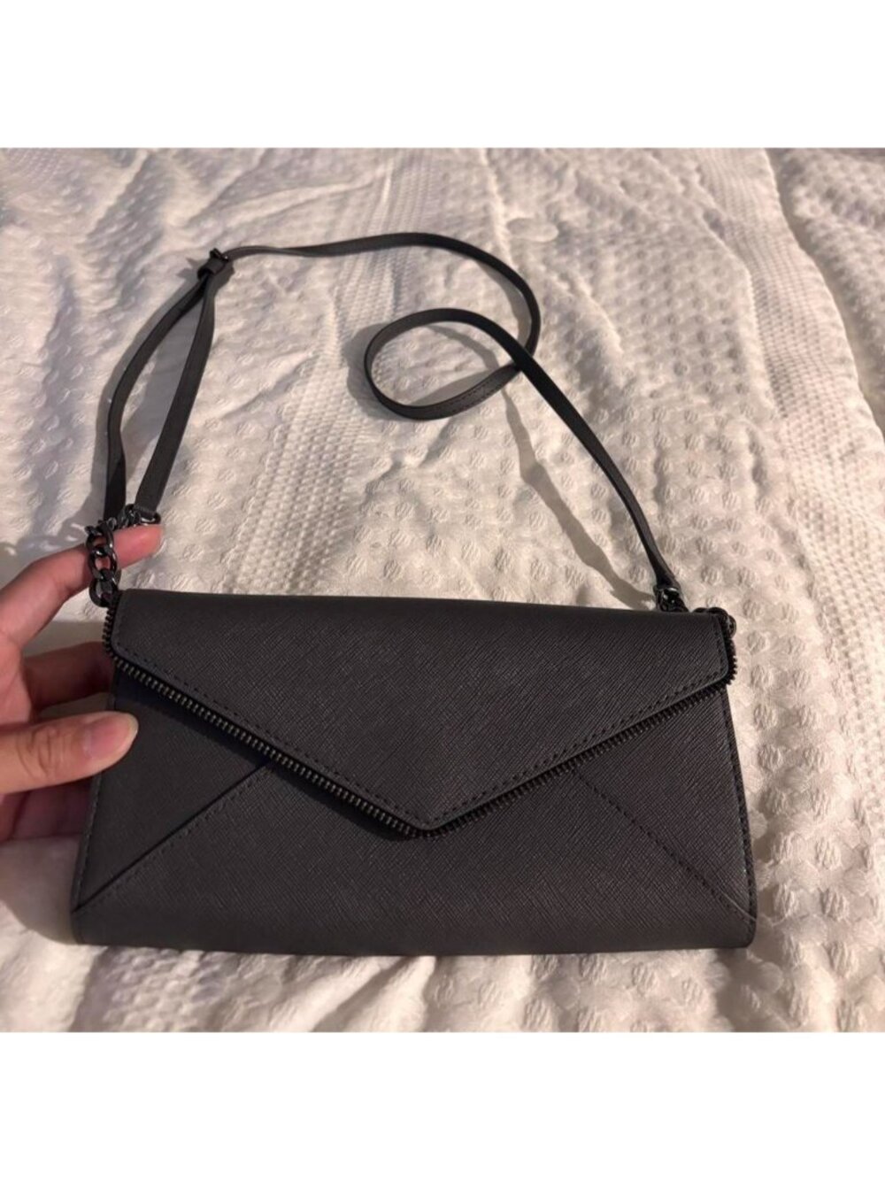 Rebecca Minkoff Cleo Leather Wallet on Chain Mini Bag Currant